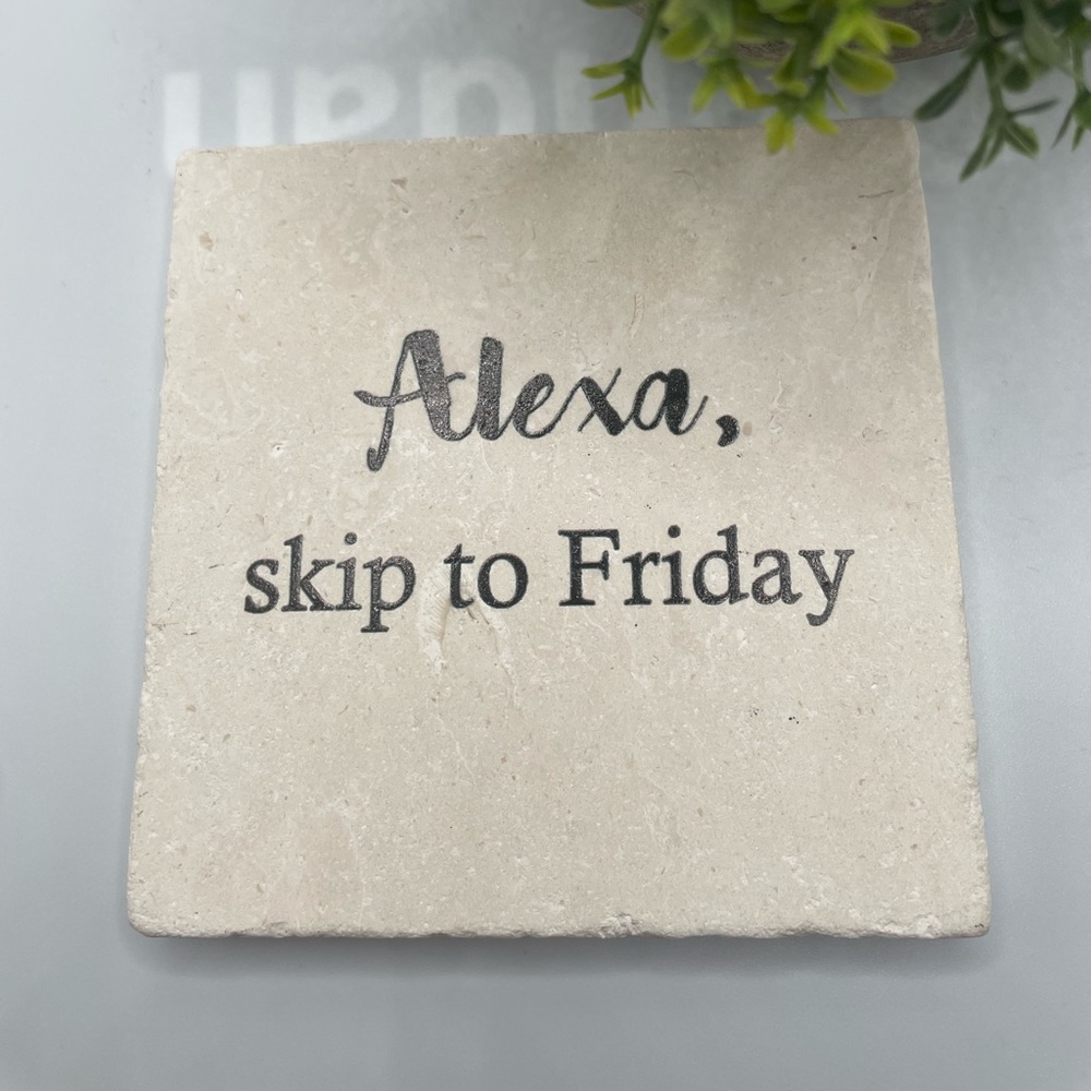 Drink Coaster Natural stone finish full cork backing  Quality crafted in the USA